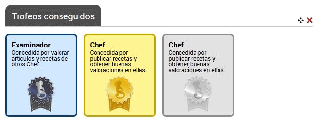Bloque trofeos conseguidos