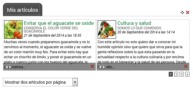Listado de art&iacute;culos en perfil