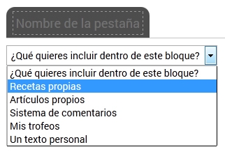 Seleccionar Bloque Recetas Propias