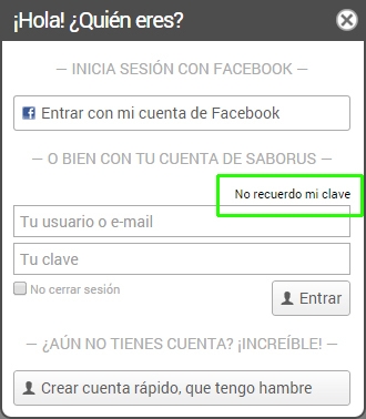 Ventana de Recuperar datos